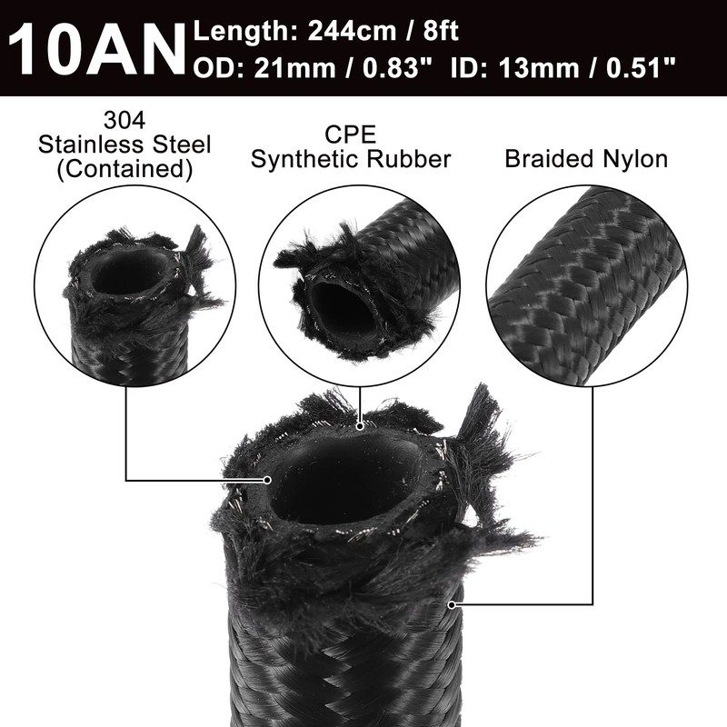 A ABSOPRO Universal Braided CPE Oil Fabric Gas Pipe Hose