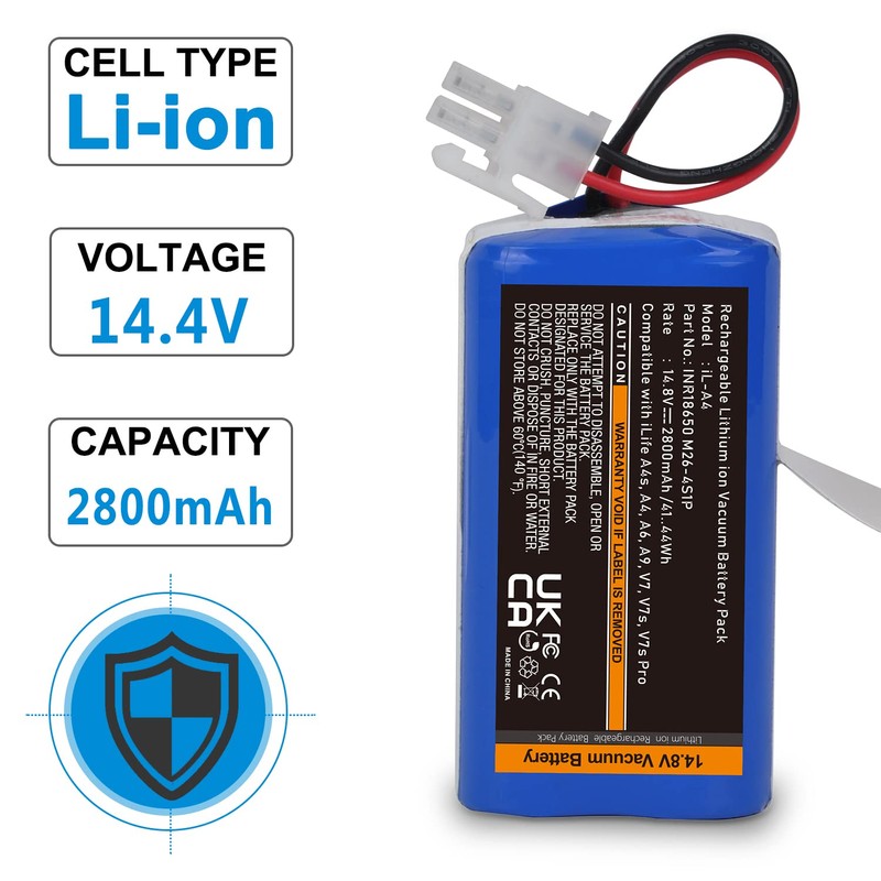 Batmax 14.8V Battery for ILIFE A4s, A4s pro, V7 V7S