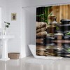 ZXMBF Zen Spa Shower Curtain Basalt Stones Herbal Oil Scent