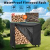 Premium 4Ft Firewood Rack Cover Set Heavy Duty Steel Log