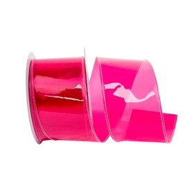 Reliant Ribbon Jelly Vinyl Ribbon Wired Edge, Hot Pink, 2-1/2 Inch, 10 Yards