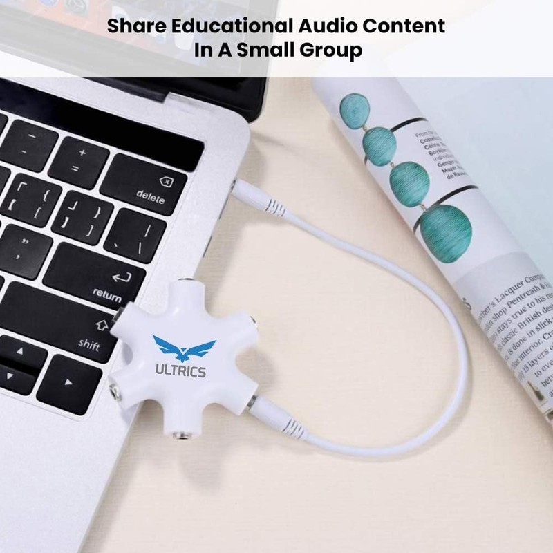 ULTRICS Audio Splitter 3.5mm Jack with 5 Ports, Multi Stereo