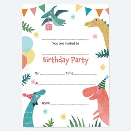 Dotty about Paper Kids Birthday Invitations - Jurassic Dinosaur - Pack of 10 (4030)