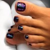 Black Press on Toenails Short Square Fake Toe Nails with
