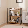 Costway 3-Tier Corner Bookcase Storage Display Rack w/Adjustable Shelves and