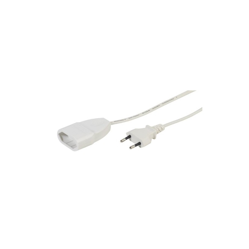 Vivanco EV5W Euro Verlängerung (Eurostecker - Eurokupplung) 5,0m weiß