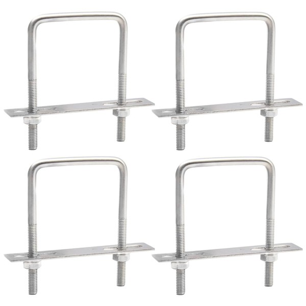 Hocansen 4 Set Square U Bolts M6 U Bolts Brackets