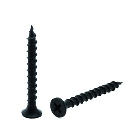 #8 x 1-3/8" Wood Screw 50PCS Black Phosphate Coated Stainless Flat Truss Head Fast Self Tapping Drywall Screws by SG TZH