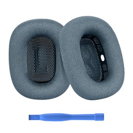 Ear Pads Replacement for AirPods Max Headphone by MMOBIEL - Mesh Fabric Ear Pad Cushions - Noise Isolation Earpads Replacement – Blue