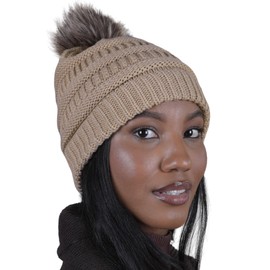 Brook + Bay - Beanie Hats for Women, Pom Pom Hat Soft Chunky Knit Beanie for Cold Weather, Stocking Cap for Women Winter Hats
