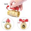 Oumuik Brass 3/4 Inch Ball Valve with Red Wing Handle