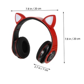 Operitacx Wireless Headset Mit Faltbarem Design Und Beleuchteten Katzenohren Over-Ear Kopfhörer Für Pc Und Laptop Für Cartoon-
