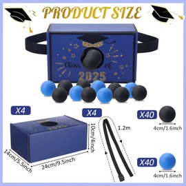 Shyyween 4 Sets Graduation Shaking Swing Balls Game Set Shake Balls Out of Box Game Includes 4 Set Strap Shake Box and 80 Balls for College School Decoration Outdoors Indoors 2025 Graduation Party