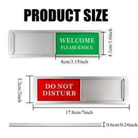 Do Not Disturb Door Sign and Welcome Please Knock Sign,Privacy Sign Sliding Door Sign, Office Door Sign Bathroom Door Sign Restroom Sign, 1 Pack (7 x 2 Inch)