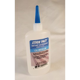 Stick Fast Cyanoacrylate (CA) Dry Box Glue Kit, 3 Bottles- Thin, Medium, Thick, (4.5 oz), Storage Container, Plus Free 3 Replacement Tips, 3 Flexible Tips, Instruction Manual