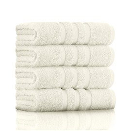 GC GAVENO CAVAILIA Zero Twist Extra Absorbent Bath Set, 100% Cotton Pack of 2 Hand Towels, 550 GSM Towels, Cream, 50 x 80 Cm