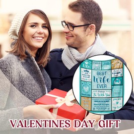 Einanmut Anniversary Wedding Gifts for Wife, Romantic Gift for Wife Blanket, Birthday from Husband, Newlywed, Anniversary Loving Presents for Wife