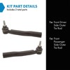 TRQ Front Outer Tie Rod Set 2 Piece Compatible with