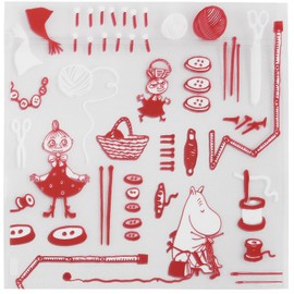 Indigo MOOMIN MP675 Moomin Wrapping, OPP Bag, Zipper Bag, SS Sewing, Red, Pack of 5