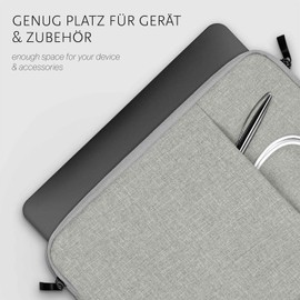 moex Case for MacBook Air M1 (13 Inch) - Laptop Bag with Compartment for Accessories, Notebook Sleeve Protective Case Minimalist with Zip, Laptop Sleeve Waterproof, Grey