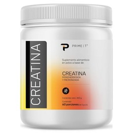Primetech Nutrition Creatina Monohidratada y Micronizada en polvo 300 gr, 60 porciones de 5 gr, Mayor Resistencia en el deporte y apoyo cognitivo, Alt