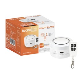 Tecnolite Connect Sirena Inteligente WiFi,Tecnolite, SMART ALARM, Luz LED, Control remoto, Compatible con Tecnolite Connect App, Sirena Luminosa Compatible con Alexa