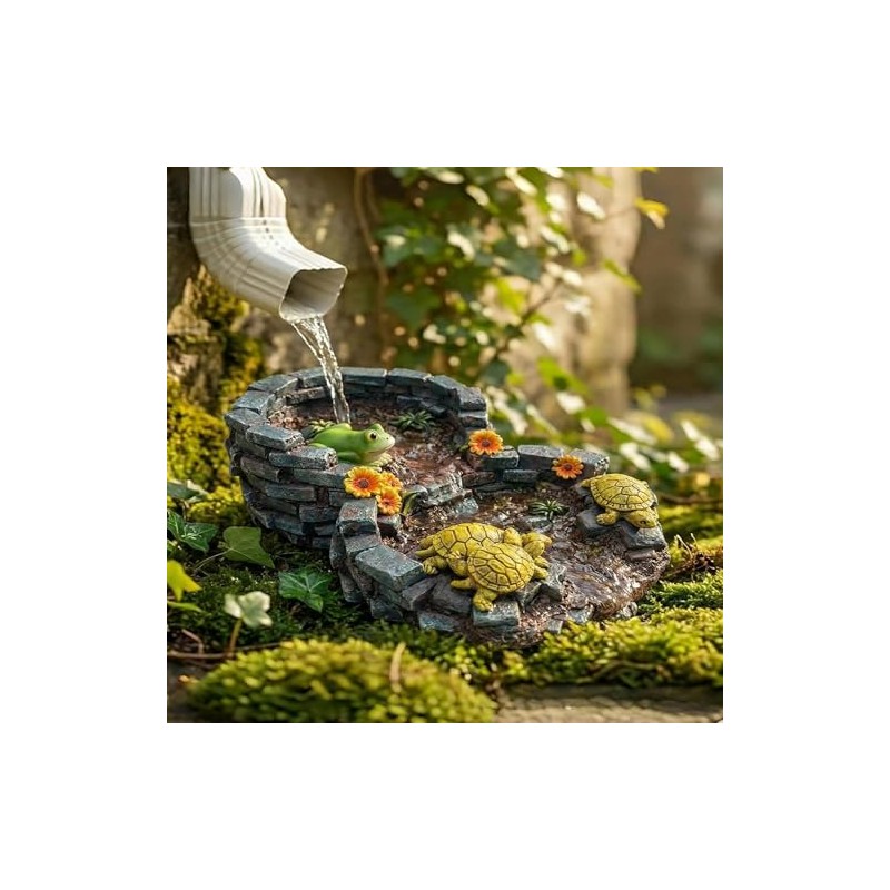 Tortuga Downspout Bloque de salpicaduras decorativo, boquilla de lluvia, desviador