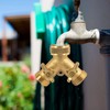 Hourleey Brass Garden Hose Splitter (2 Way), Solid Brass Hose
