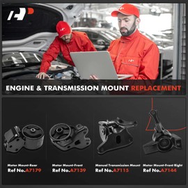 A-Premium 4PCS Engine Motor Mount and Transmission Mount Set Compatible with Kia Spectra 2004-2009, Spectra5 2005-2009, L4 2.0L, Manual Transmission, Replace# 219102F010, 218302F000