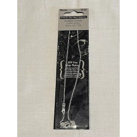 Darice Figaro 99.9% Pure Silver Plated 18 In. Chain, Nickel Free New In Package