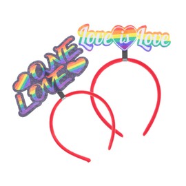 Alipis 2pcs Headband Headbands Heart Headband for Pride Day Pride Head for Women's Hair Adult Parade Party Favor Carnival Headband Party Headband Plastic