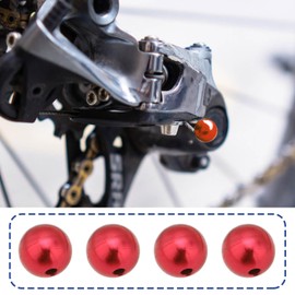 OTOTEC 4Pcs Bike Cable End Cap Brake Cable Cap Aluminium Alloy Bike Brake Cable Ends with Wrench for Bicycle Brake and Shift Cables 3.7x8.6mm Red