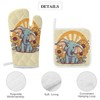 4 Pcs Oven Mitts and Pot Holders Sets Cheery Elephant
