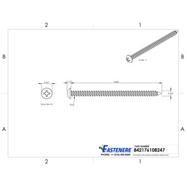 #14 x 4 Pan Head Sheet Metal Screws, Stainless Steel 18-8, Full Thread, Bright Finish, Self-Tapping, Quantity 25 by Fastenere