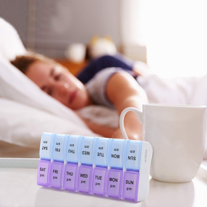 Twice a Day Detachable Weekly Pill Organizer with AM/PM Compartments