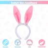 JazSwirl Bunny Ears Headbands, Pink Blue Bunny Hairbands (Pink, M)