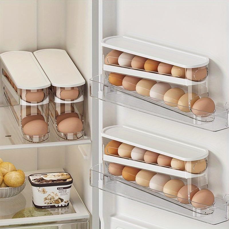 Clear Egg Storage Box, 1 Count Space Saving Rolling Egg