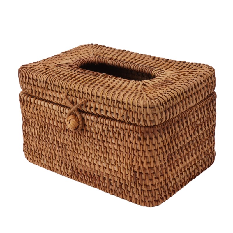 Rectangular Rattan Tissue Box Cover Rattan Woven Tissue Box Holder