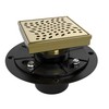 WEBANG 4 Inch Square Shower Drain Gold Floor Drain with