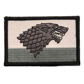 Game of Thrones House Stark Hook Fastener Patch (3.0 X 2.0)