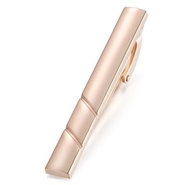 HONEY BEAR Mens Tie Clip Set Tie Bar Normal Size for Wedding Business Shirt Gift 5.4cm (Glossy Rose Gold)