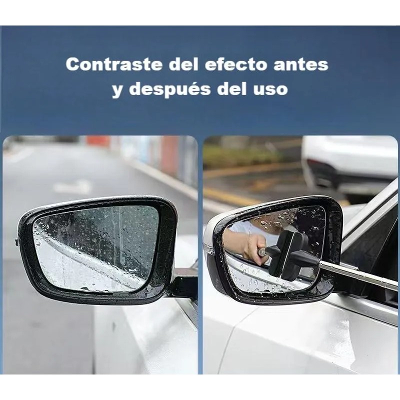 2 Pcs Acero Inoxidable Espejo Telescópico Limpiaparabrisas