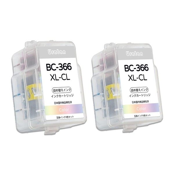 BC-366XL, 2-Pack Set (3 Colors), Refill Ink Cartridge, Compatible Ink
