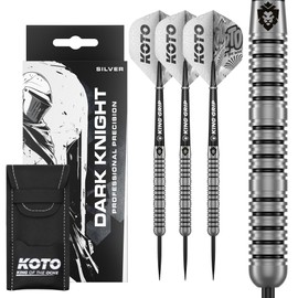 KOTO Dark Night, 22 g, Silver, 80% Tungsten, Includes 3 Barrels, 3 Flights & 3 Shafts