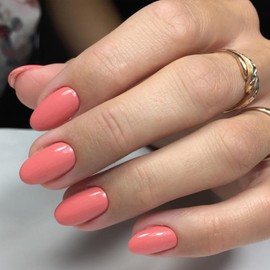 GLAMERMAID Press on Nails Medium Oval, Fuchsia Pink Fall Short Oval Acrylic Fake Nails Kits, Glossy Reusable Full Cover Stick on Nails for Women Gifts