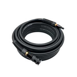 SYXQT Hybrid Air Hose 1/4-Inch x 50FT,300 PSI Heavy Duty, Lightweight, Kink Resistant, All-Weather Flexibility With 1/4-Inch Swivel Solid Aluminum Quick Coupler and Plug, Black