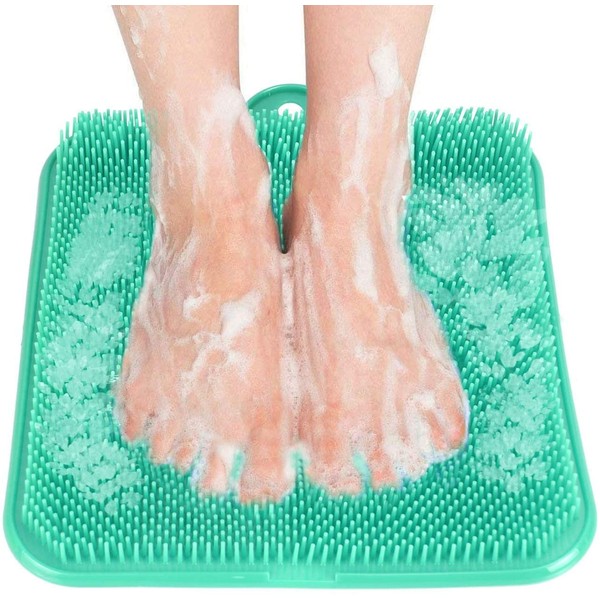 Newthinking Shower Foot Scrubber Cleaner Massager, Exfoliating Feet Massager Spa with Suction Cup Improves Foot Circulation & Reduces Foot Pain (Green)