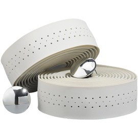 GORGECRAFT 2 Rolls Road Bike Handle Tape White Handlebar Tape Bicycle Handle Bar Tapes PU Leather Bike Handle Wrap with 2 PCS End Plugs for Road Bike Steering Wheel Chair Armrest Fishing Rot