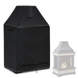Outdoor Fireplace Cover 100% Waterproof Patio Wood Burning Fireplaces Rain Covers Weather-Proof/UV-proof/Full-coverage Rust-Proof Protection (37W x 26D x 56H) inchs, Black