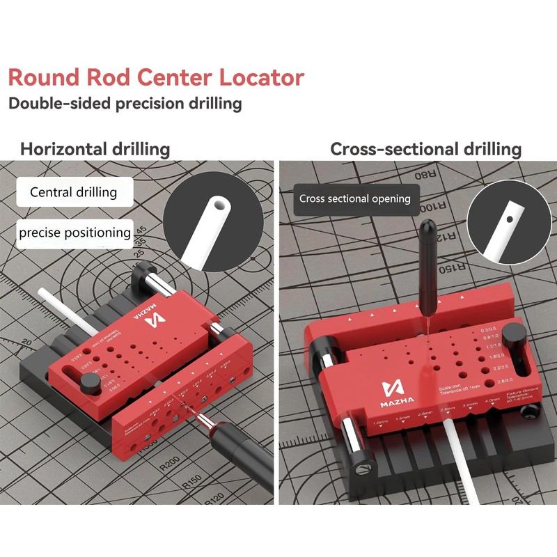 Adoctech Round Rod Center Locator Drill Guide Jig Punching Hole